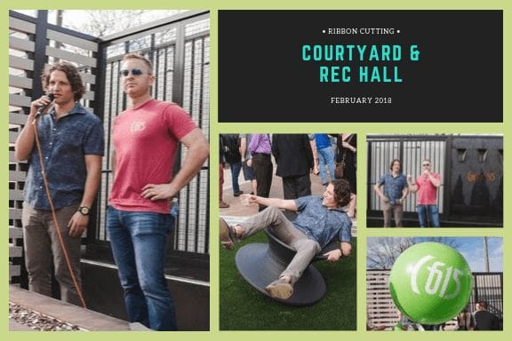 Courtyard and Rec hall ribbon cutting with Logan Crowell and Christian Paro