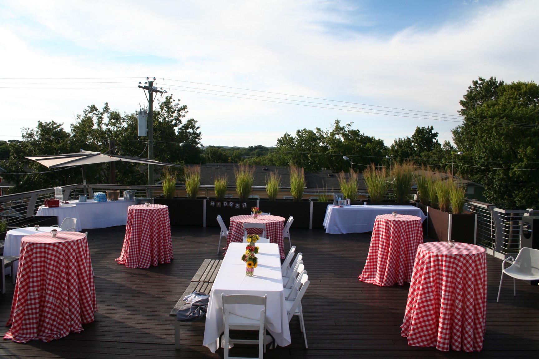 Setup for an outdoor small business event.