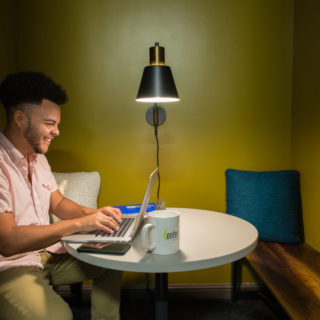 phone booth coworking space nashville hybrid work