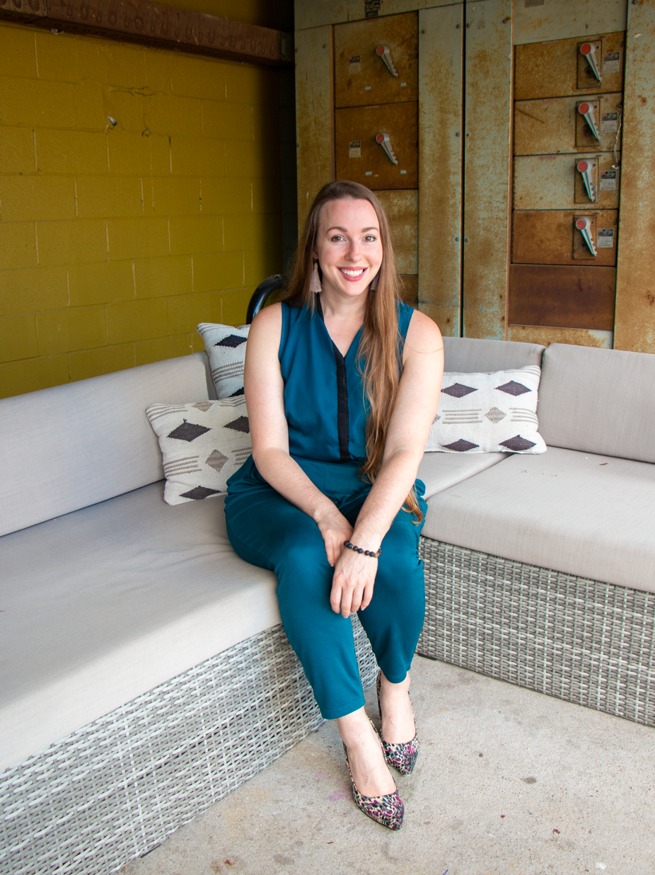 Colleen Callahan interior designer at Center 615 courtyard