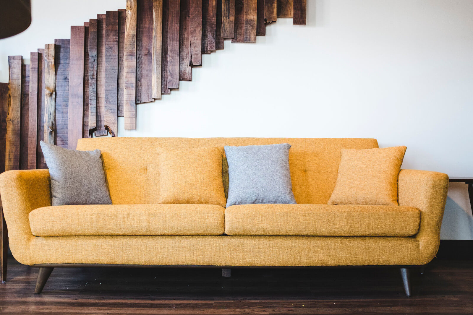 A brown couch.