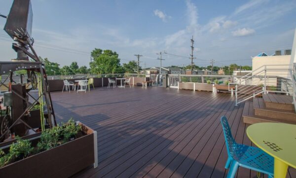 A roof deck summer event space